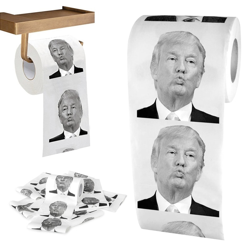 Donald Trump Roll Tissue Fun Prank Joke Toilet Paper Nontoxic Dustless Gag Gift