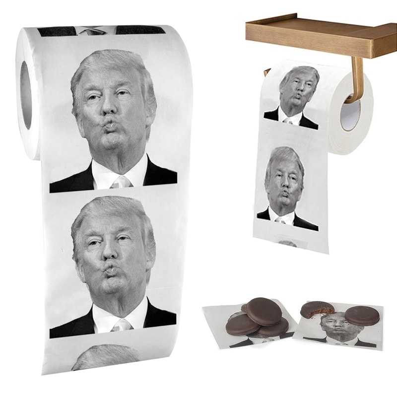 Donald Trump Roll Tissue Fun Prank Joke Toilet Paper Nontoxic Dustless Gag Gift
