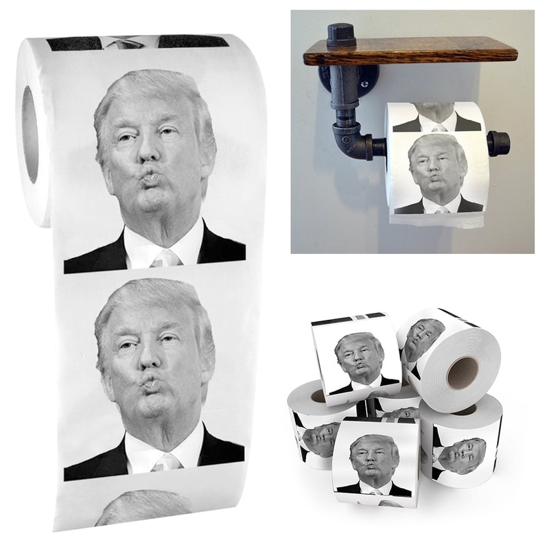 Donald Trump Roll Tissue Fun Prank Joke Toilet Paper Nontoxic Dustless Gag Gift
