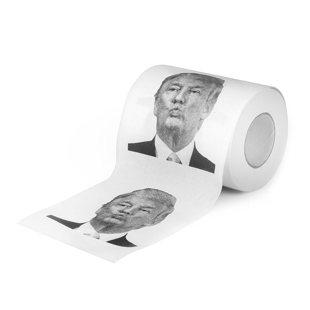 Donald Trump Roll Tissue Fun Prank Joke Toilet Paper Nontoxic Dustless Gag Gift