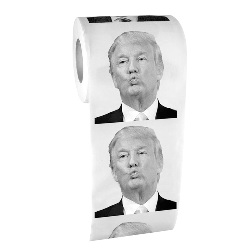 Donald Trump Roll Tissue Fun Prank Joke Toilet Paper Nontoxic Dustless Gag Gift