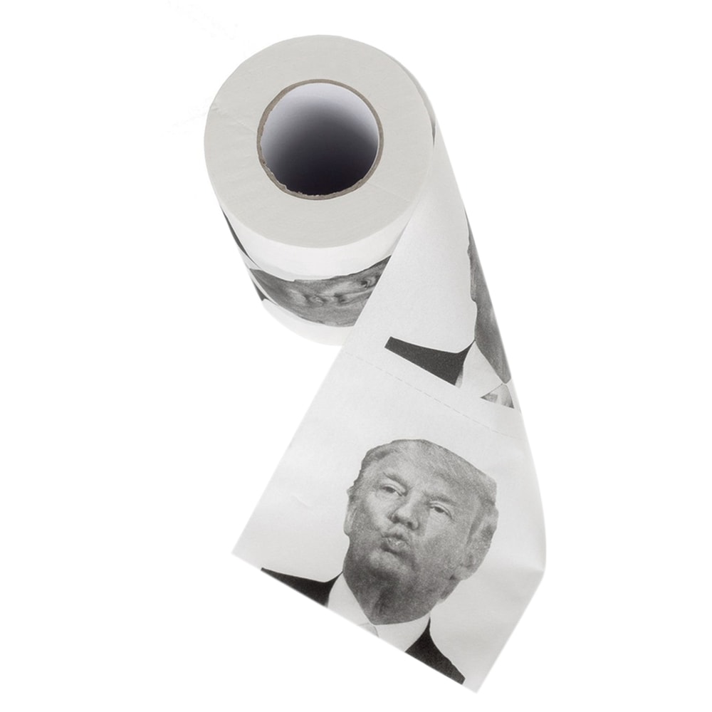 Donald Trump Roll Tissue Fun Prank Joke Toilet Paper Nontoxic Dustless Gag Gift