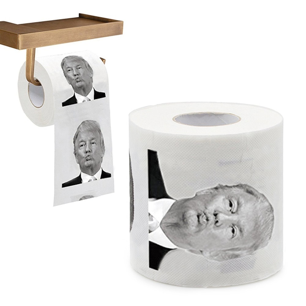 Donald Trump Roll Tissue Fun Prank Joke Toilet Paper Nontoxic Dustless Gag Gift