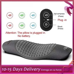 back protection cushion electric massage pillow, flat waist relief support with heating & vibration therapy for sleeping