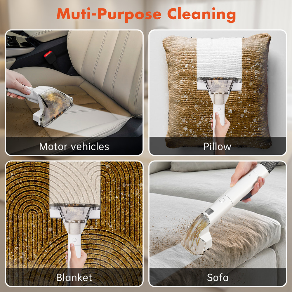 Portable Handheld Spot Cleaner Carpet Sofa Curtain Cleaner with Spray Suction Compact Deep C