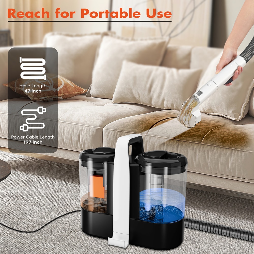 Portable Handheld Spot Cleaner Carpet Sofa Curtain Cleaner with Spray Suction Compact Deep C