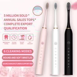 sonic electric toothbrush for adults, waterproof usb rechargeable with dupont brush head & high frequency cleaning mode