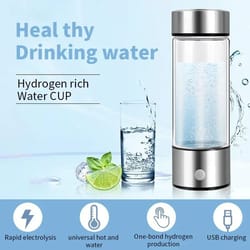hydrogen oxygen water cup inhalation device, dual chamber spe pem water bottle ionizer for better health & hydration