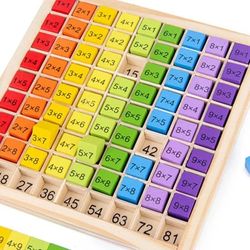 montessori wooden math toys for children, educational multiplication table math teaching aids for kids and toddlers