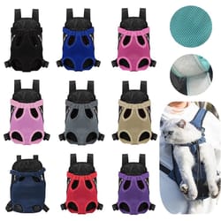 double shoulder breathable portable travel pet dog carrier backpack mesh carrier front bag for small dogs and cats