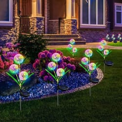 flower garden lights, outdoor onion head yard lawn decoration light for wedding christmas landscape pathway decor