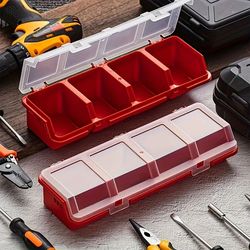 durable plastic multi compartment organizer box, hardware, screws & small parts and jewelry storage case