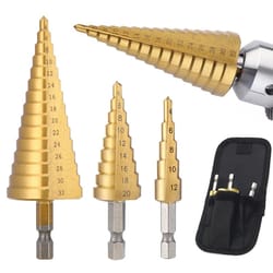 high speed steel step drill bit, hss titanium coated cone hole cutter for metal & wood