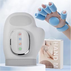 hand massager with heat & compression, electric kneading rollers for carpal tunnel, wrist & finger pain relief