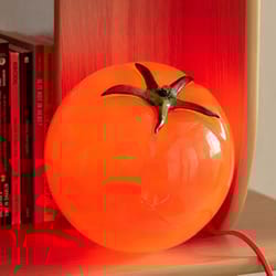 tomato-shaped resin table lamp, 3 changeable atmosphere lighting, red lovely light decor for bedroom, desk, or home gift