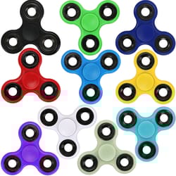 high quality abs fidget spinner edc toy for autism adhd, anti-stress tri-spinner for adults & kids, focus anxiety relief
