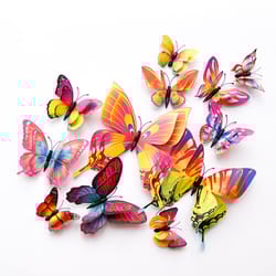 double layer 3d butterfly wall stickers, home room decor, fridge magnet butterflies, wedding decoration decals