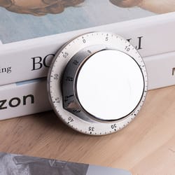 stainless steel mechanical alarm clock kitchen timer, magnetic baking reminder, time management timer tool