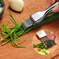 stainless steel green onion knife, kitchen shred silk the knife, curved handle design, food speedy chopper cutter