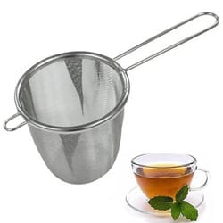 reusable tea infuser with handle stainless steel coffee strainer, tea leaf filter, kitchen gadget for teapot or mug