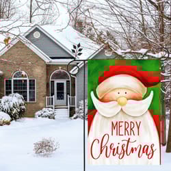 outdoor decorative garden flag, one santa claus happy christmas holiday, , double sided garden flag for home
