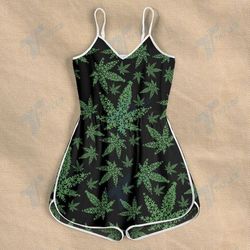 CANNABIS LEAF ROMPERS FOR WOMEN DESIGN 3D SIZE XS - 3XL - CA102225