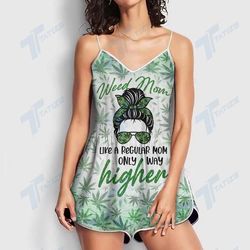CANNABIS LIKE A REGULAR MOM ONLY WAY HIGHER ROMPERS FOR WOMEN DESIGN 3D SIZE XS - 3XL - CA102224