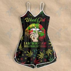 CANNABIS RASTA COLOR ROMPERS FOR WOMEN DESIGN 3D SIZE XS - 3XL - CA102221