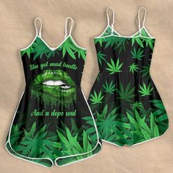 CANNABIS SHE GOT MAD HUSTLE AND A DOPE SOUL ROMPERS FOR WOMEN DESIGN 3D SIZE S - 3XL - CA102180