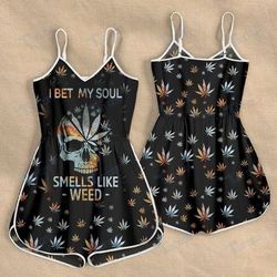 CANNABIS I BET SOUL SMELLS LIKE ROMPERS FOR WOMEN DESIGN 3D SIZE S - 3XL - CA102173