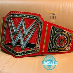 New Universal Championship Title Replica Red Belt Adult Size 2MM
