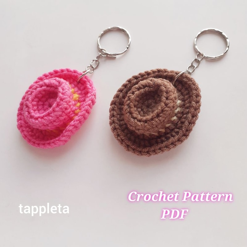 Cowboy Hat Mini Crochet Pattern Mini Cowgirl Hat Pink Small Hat For Amigurimi Doll Crochet Pattern Pdf No Sew 4
