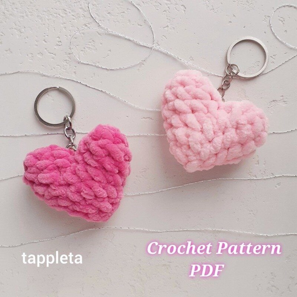 Heart Plushie Crochet Pattern Valentine Heart Keychain Amigurumi Heart Small Valentines Day Decor G 1