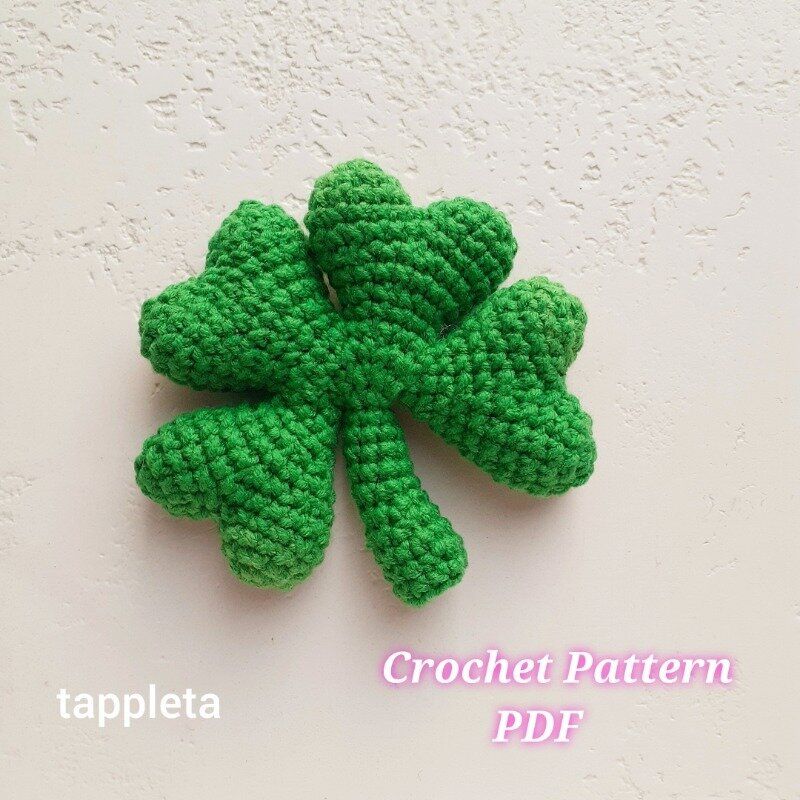 Four Leaf Clover Crochet Pattern Lucky Charm St Patricks Day Good Luck Keychain Clover Amigurumi Le 2