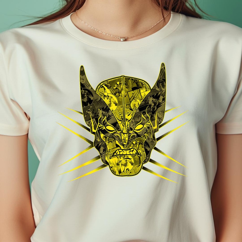 Marvel X-Men Wolverine Yellow Retro Face Logo PNG, Wolverine PNG, Marvel Wolverine Digital Png Files.jpg