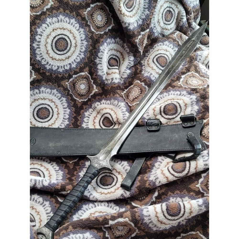 Custom Handmade Carbon Steel Sword Full Tang Double Edge Sword Survival Outdoor (2).jpg