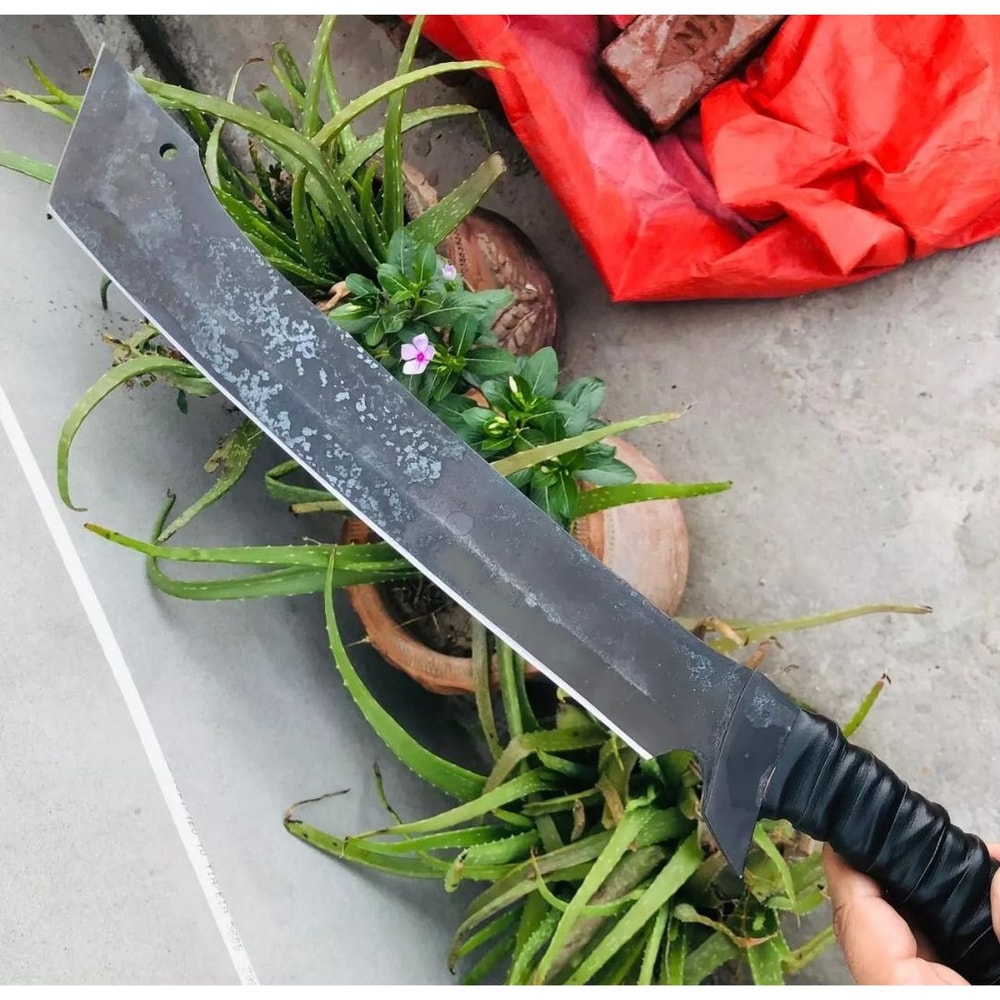 Oil Quenched Carbon Steel Full Tang Machete Knife Custom Handmade Hunting Knife (3).jpg