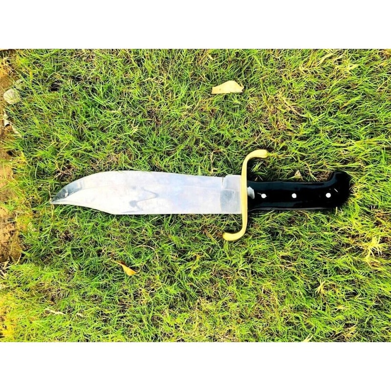 Custom Handmade Buffalo Horn Handle Bowie Knife Full Tang Hunting Free Engraving (1).jpg