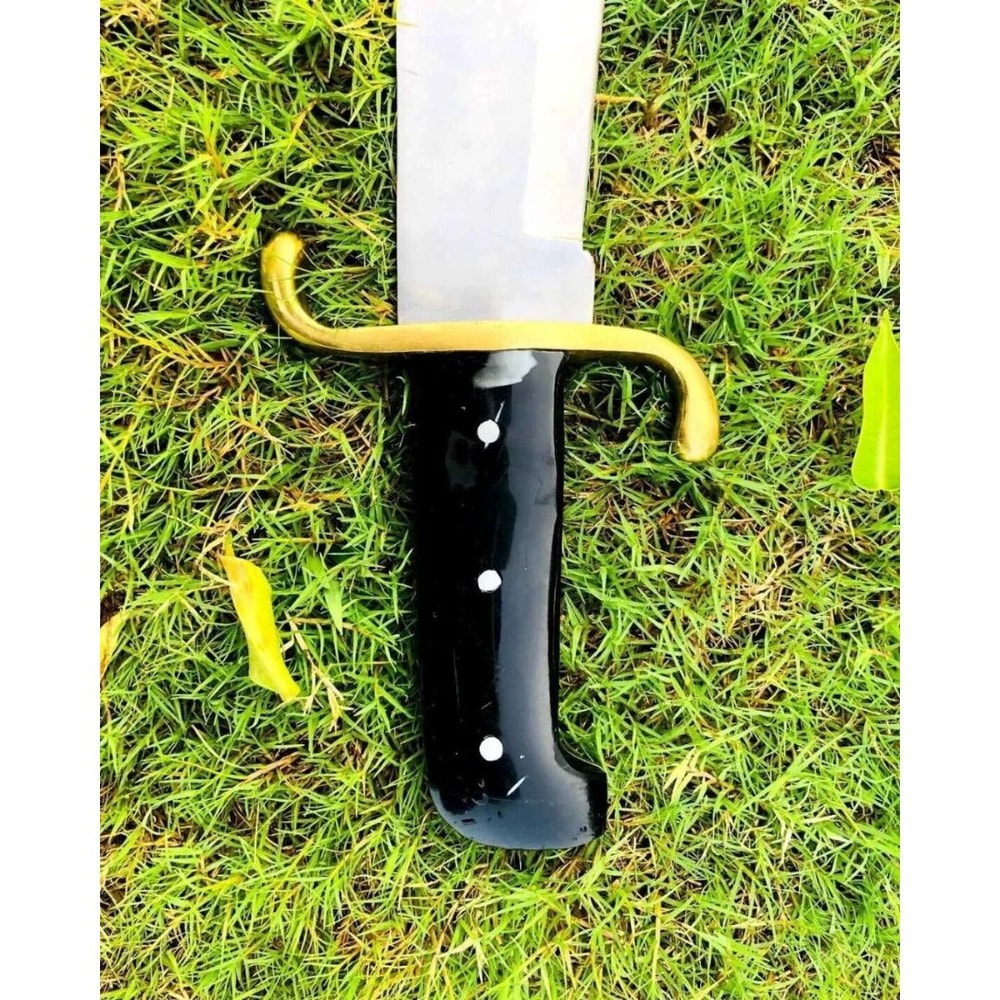 Custom Handmade Buffalo Horn Handle Bowie Knife Full Tang Hunting Free Engraving (4).jpg