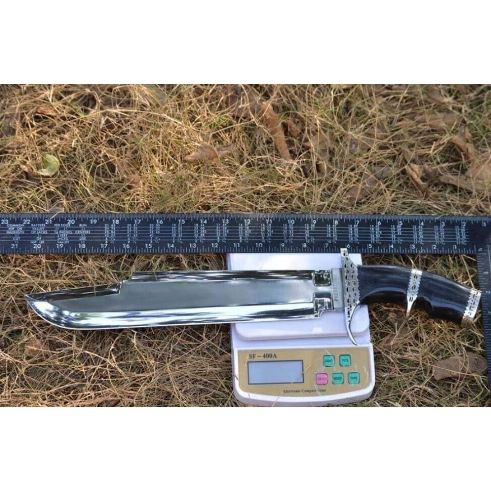 Custom Handmade Predator Bowie Knife Black Micarta Handle Bowie WFree Engraving (2).jpg