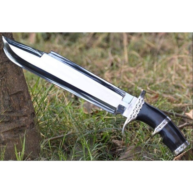 Custom Handmade Predator Bowie Knife Black Micarta Handle Bowie WFree Engraving (3).jpg