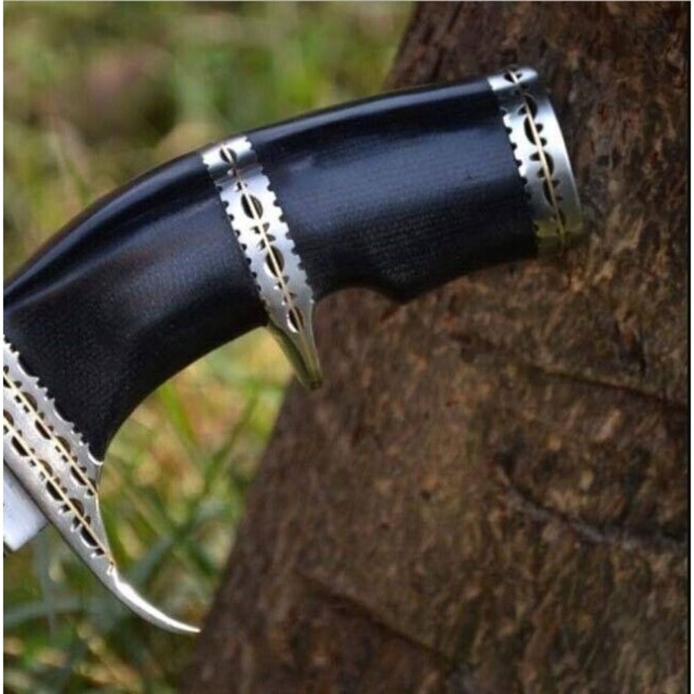 Custom Handmade Predator Bowie Knife Black Micarta Handle Bowie WFree Engraving (4).jpg