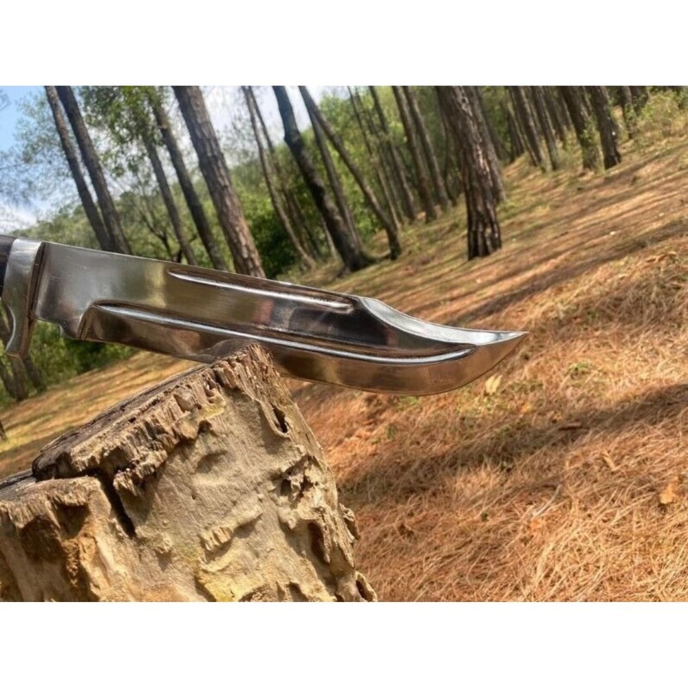 Large Mirror Polished Blade Bowie Knife Handmade Full Tang Hunting Survival Bowi (3).jpg