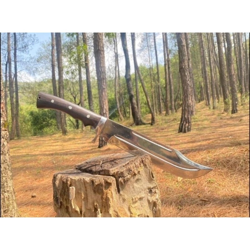 Large Mirror Polished Blade Bowie Knife Handmade Full Tang Hunting Survival Bowi (6).jpg