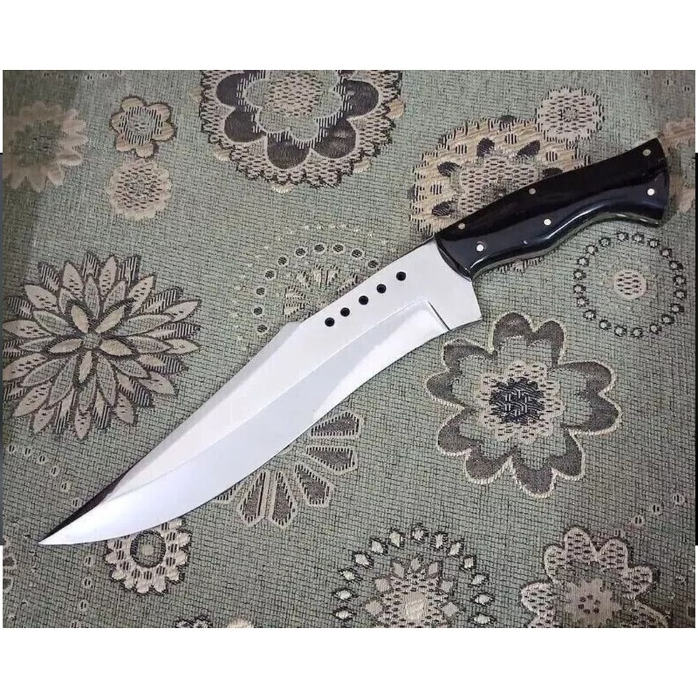 Buffalo Horn Full Tang Bowie Knife Custom Handmade Survival Bowie Knife Outdoor.jpg