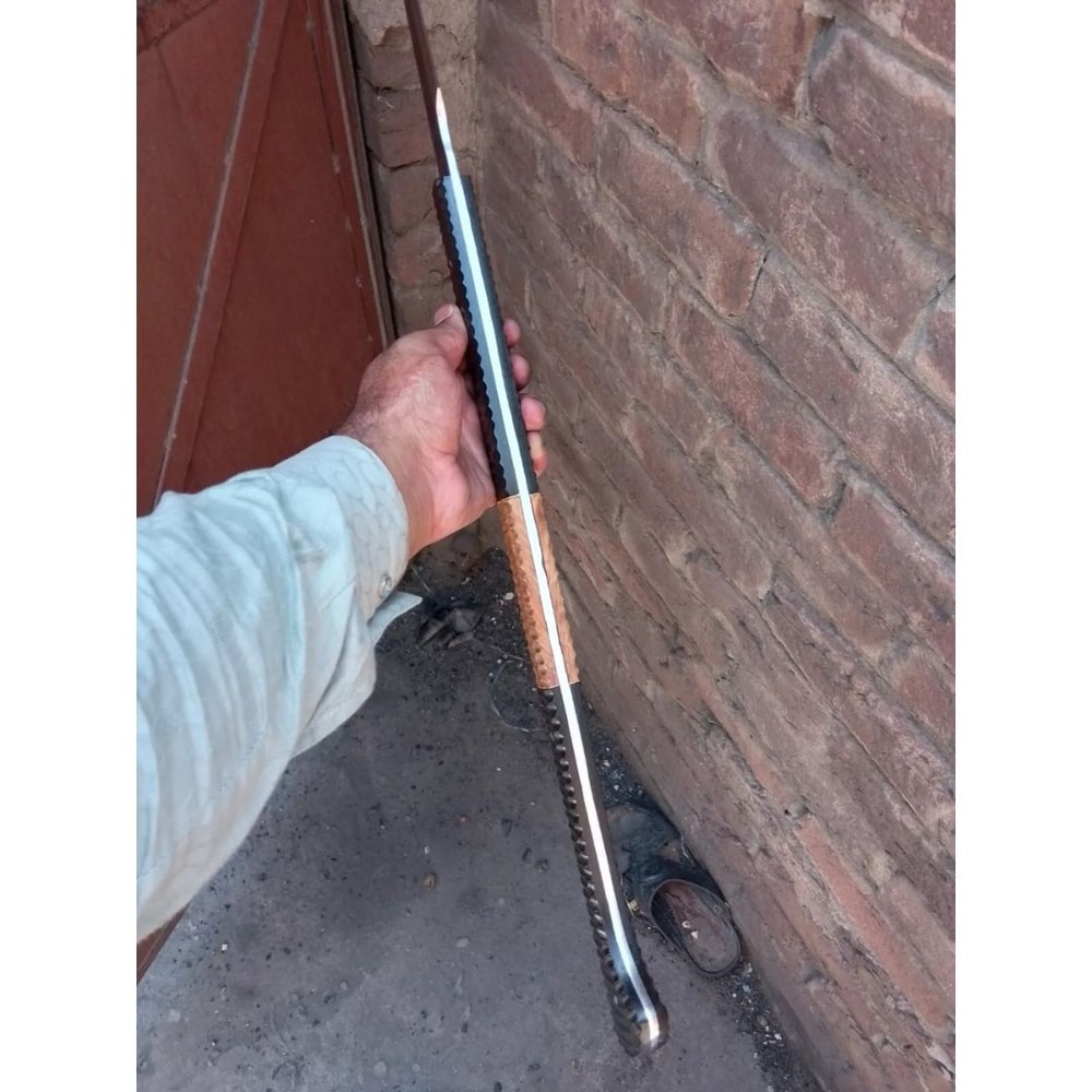 Spear Head Knife Custom Handmade Carbon Steel Full Tang Survival Knife Outdoor (4).jpg