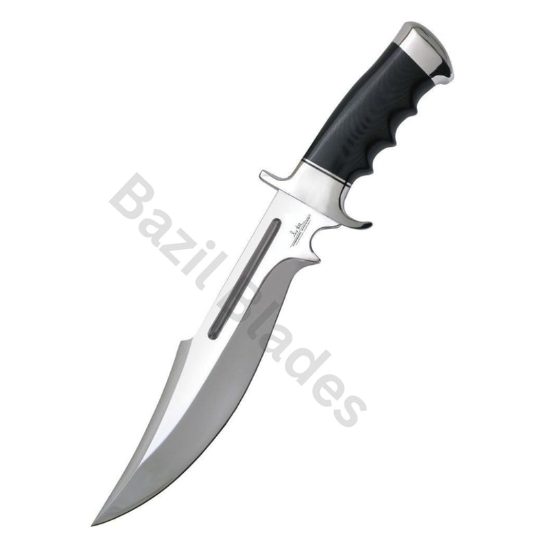 Custom Handmade Bowie Knife Rat-Tail D2 Tool Steel Camping Knife Survival Out.jpg