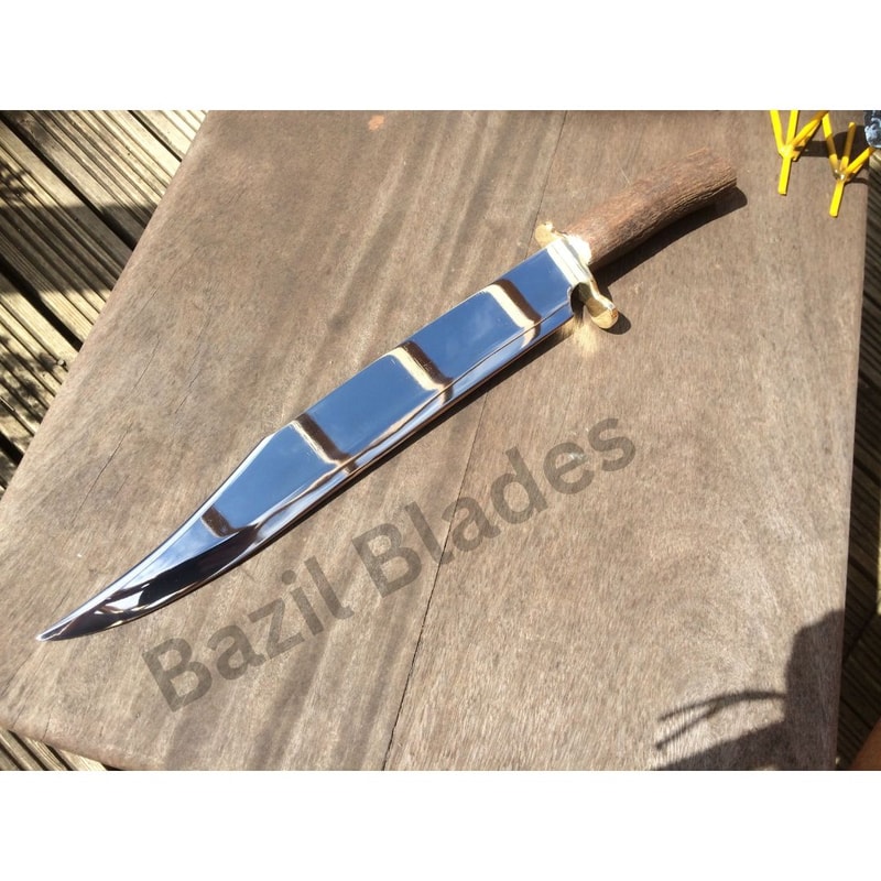 Alamo Musso Bowie Knife Stag Antler Bowie Hunting D2 Steel Blade Camping Outdoor 0