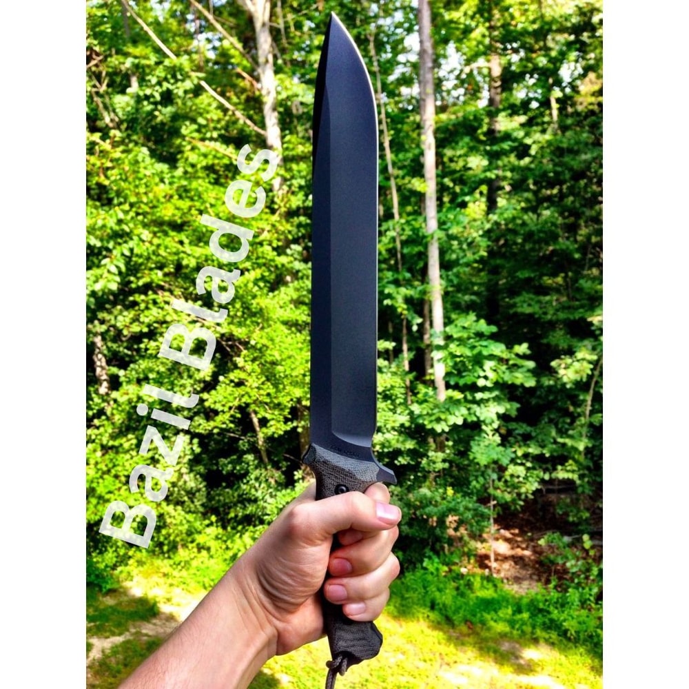 Hunting Machete Knife Handmade Full Tang Carbon Steel Survival Outdoor Knife 0