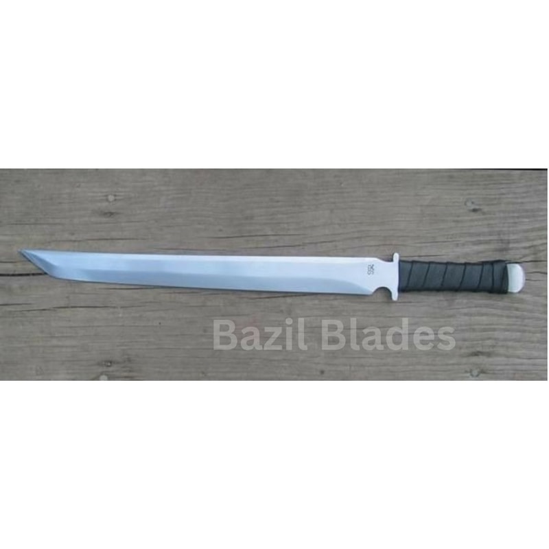 Custom Sword Full Tang Leather Handle Sword D2 Steel Survival Outdoor Camping 0